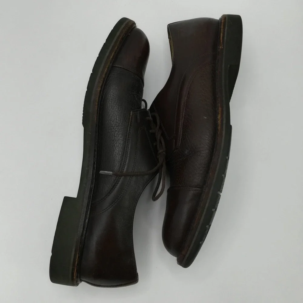 Mephisto Shoes Mens Oxford Melchior Cap Toe Brown Pebble Grain Leather 11